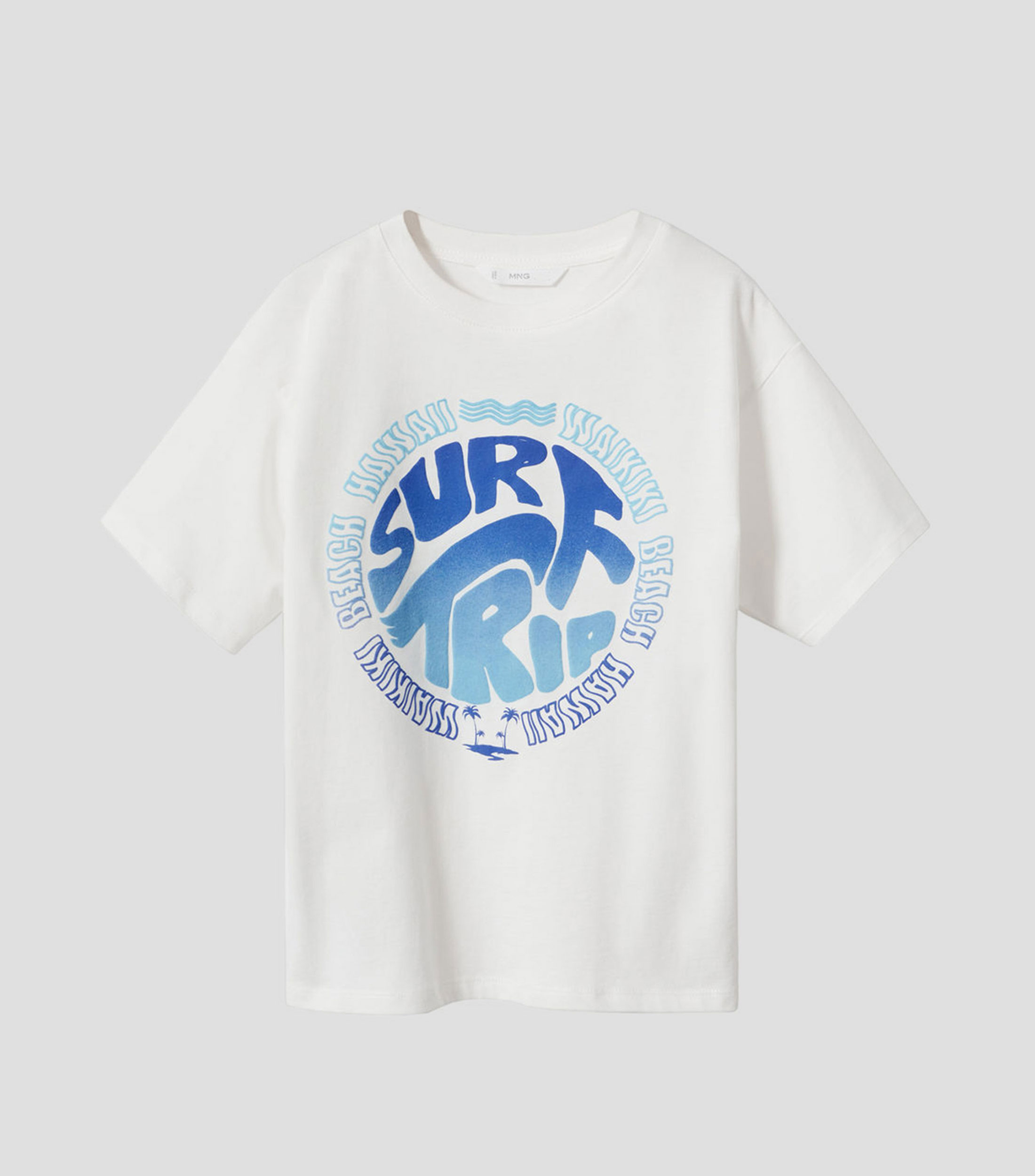 Playera cuello redondo manga corta con estampado Niño